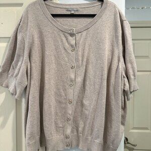 Woman Within Beige Button Down Cardigan 4X